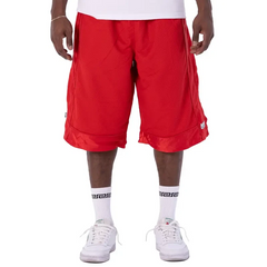 Pro Club Men's Heavyweight Mesh Basketball Shorts (Royal Blue/Red/Brown)
